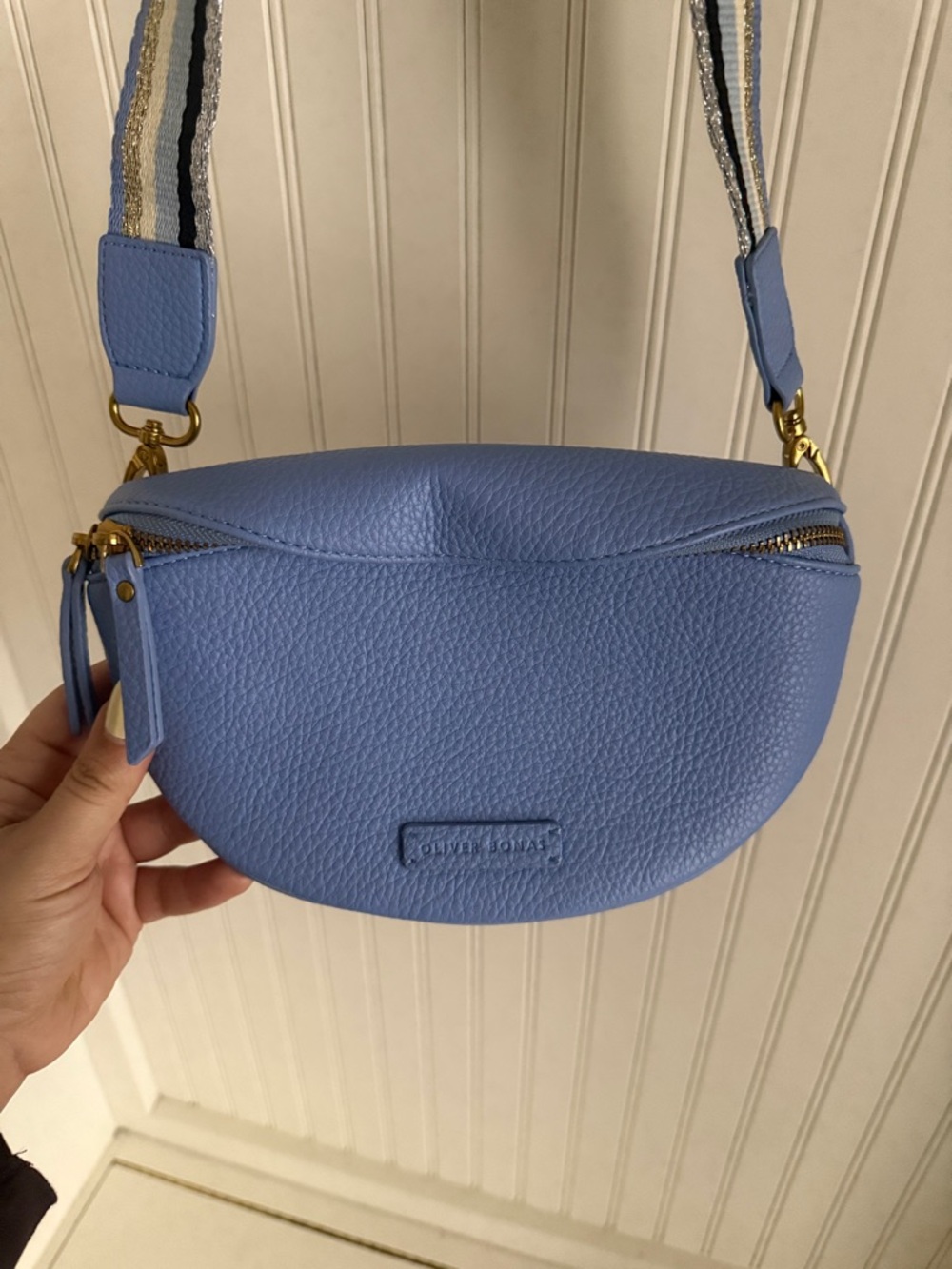 Oliver Bonas Becca Denim Blue Belt Bag - Picture 2 of 8